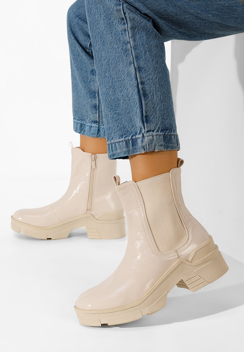 Stivaletto chelsea donna Huriana Beige