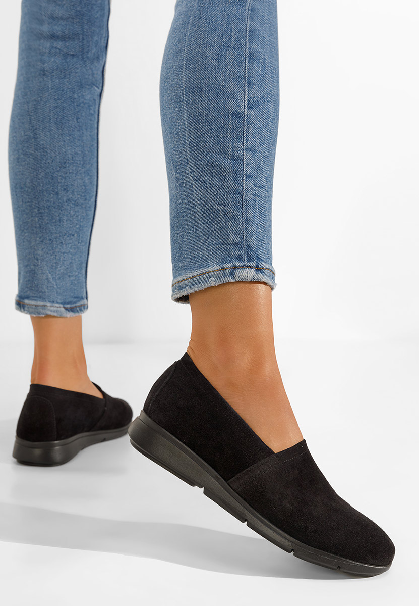 Scarpe basse donna pelle Guilena nero V2