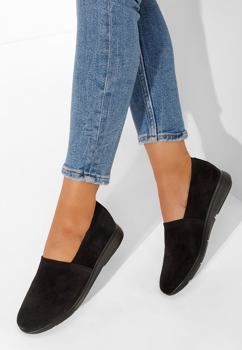 Scarpe basse donna pelle Guilena nero V2