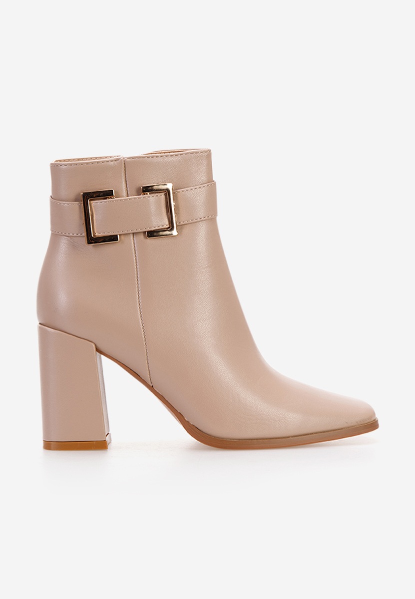 Tronchetti con tacco largo Penagria beige