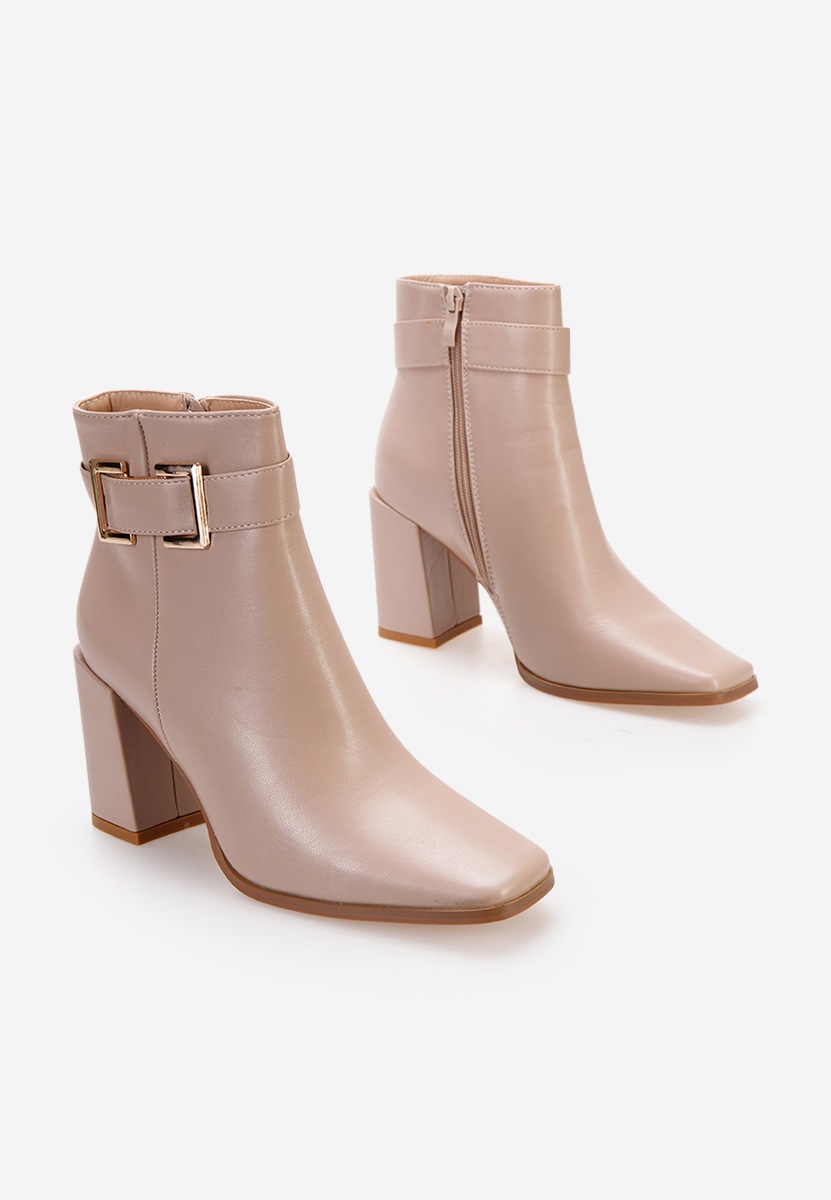 Tronchetti con tacco largo Penagria beige