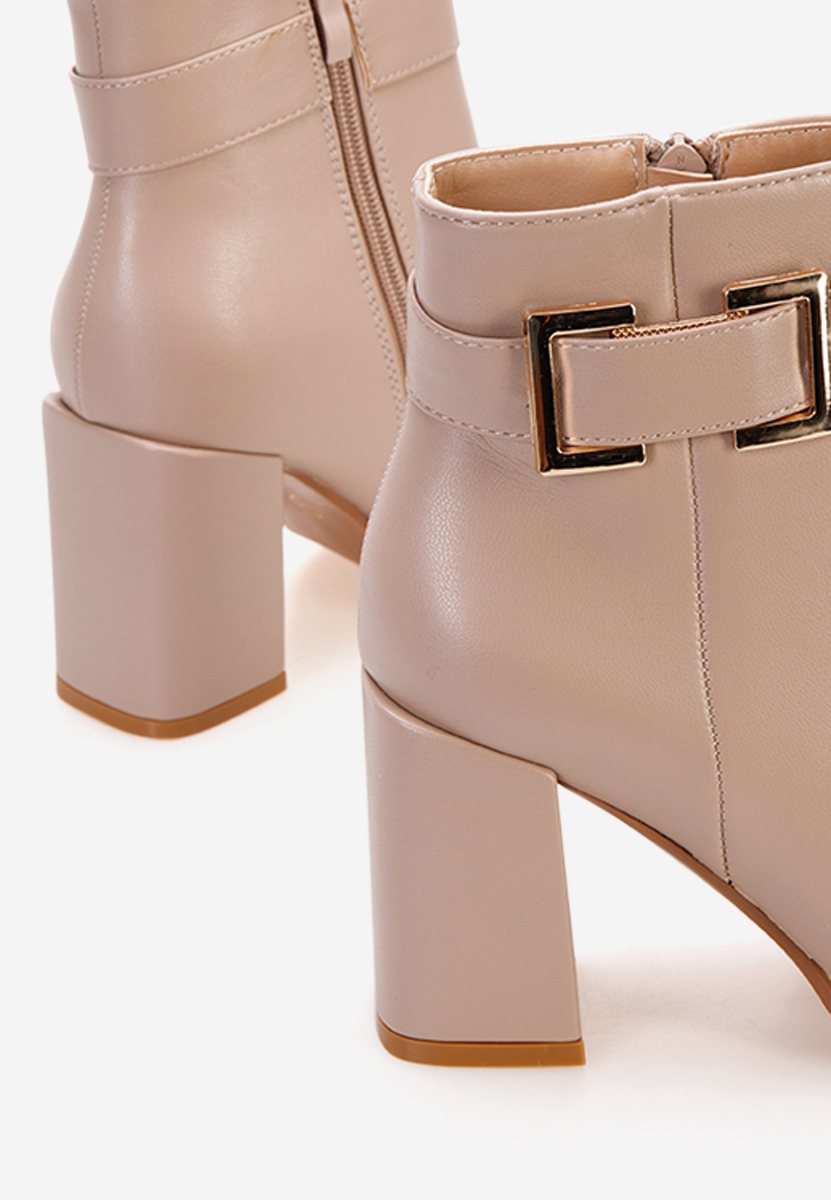 Tronchetti con tacco largo Penagria beige