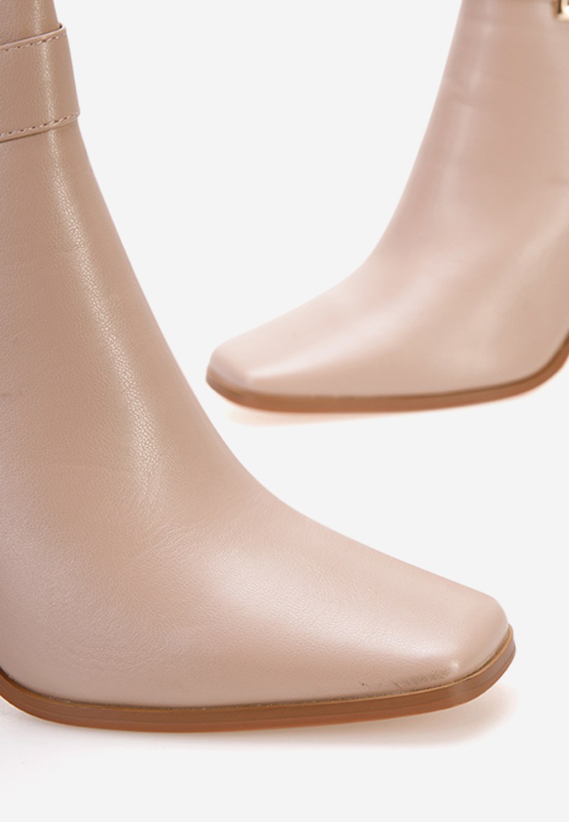 Tronchetti con tacco largo Penagria beige