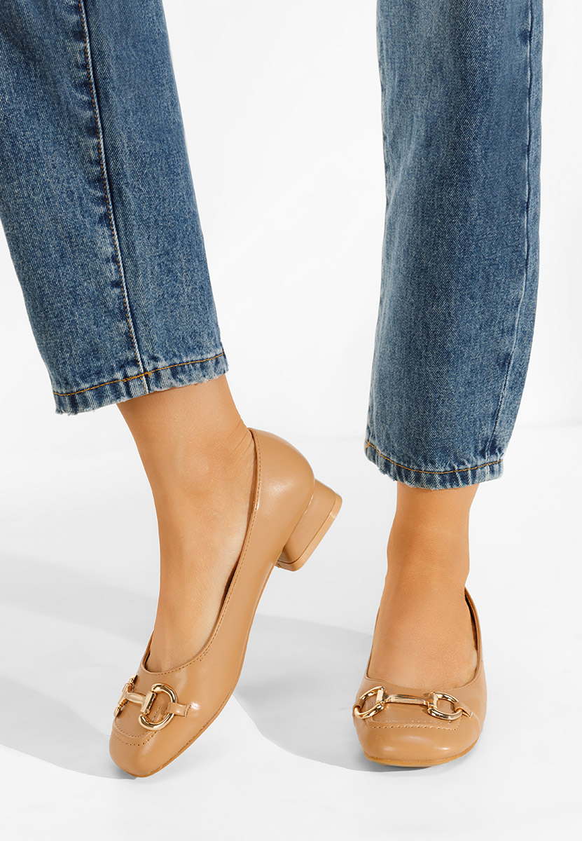 Décolleté tacco basso Escana camel
