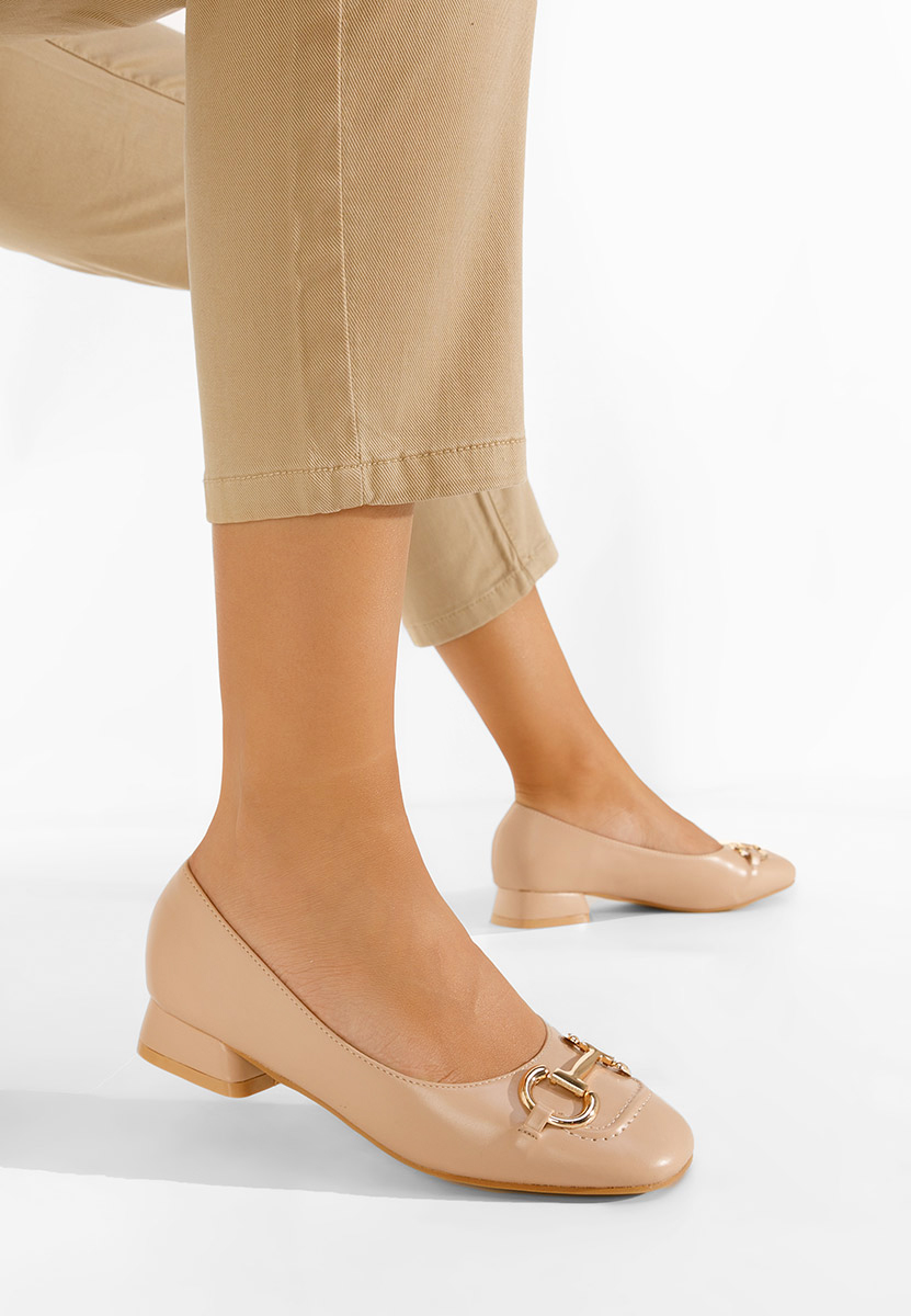 Décolleté tacco basso Escana beige