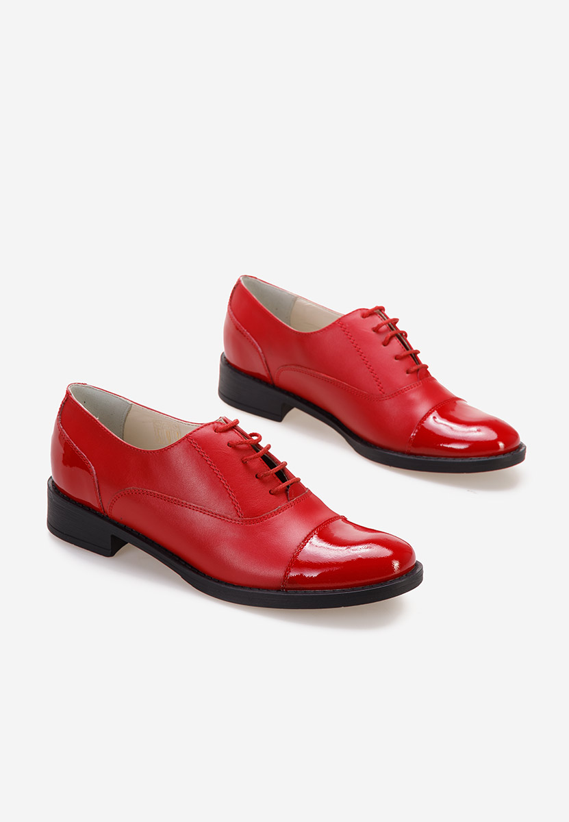 Scarpe oxford donna rosso Genave V2