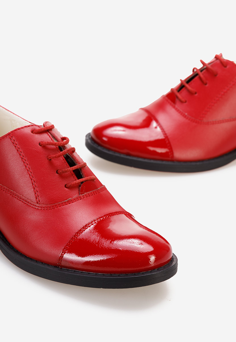 Scarpe oxford donna rosso Genave V2