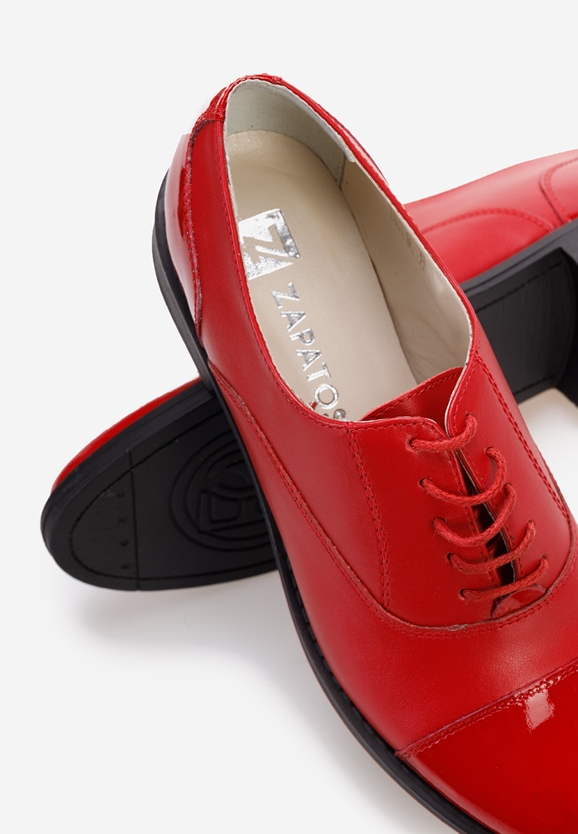 Scarpe oxford donna rosso Genave V2