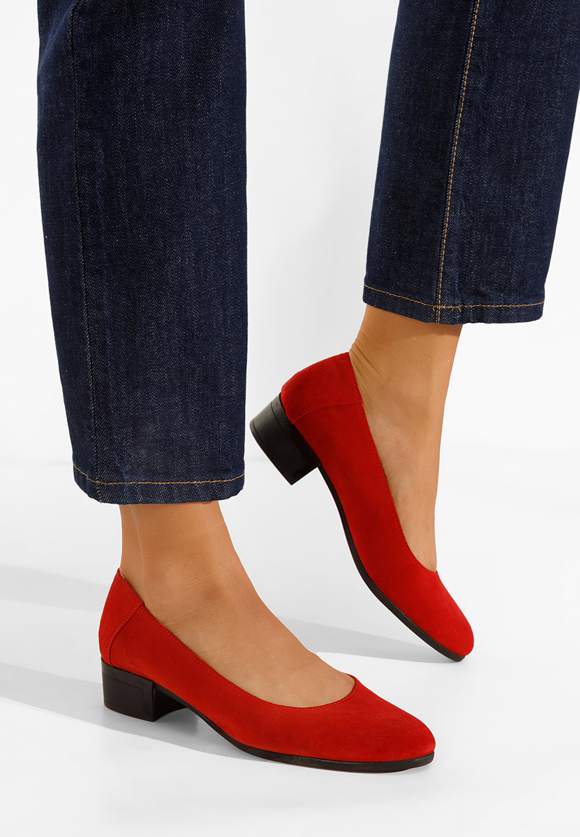 Décolleté pelle rosso Montremy V2