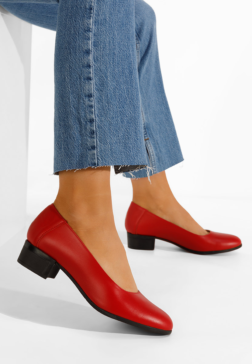 Décolleté pelle rosso Montremy