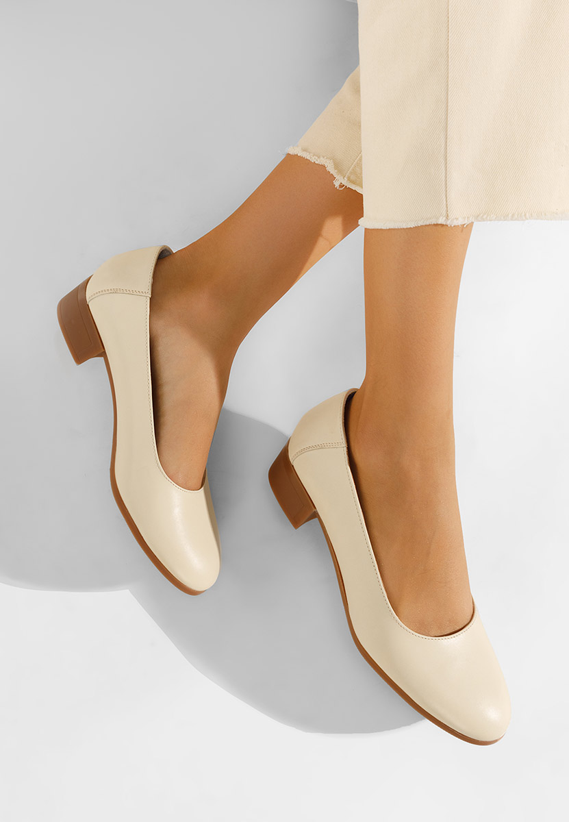 Décolleté pelle beige Montremy