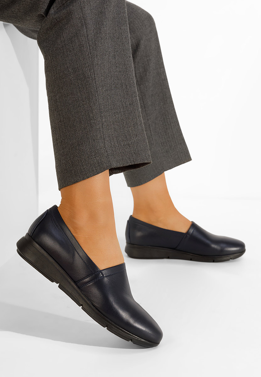 Scarpe basse donna pelle Guilena blu marine