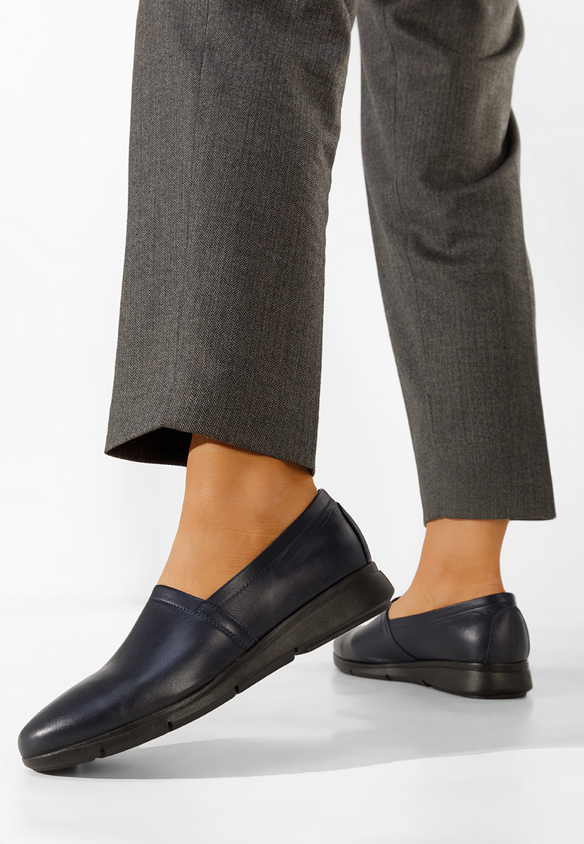 Scarpe basse donna pelle Guilena blu marine