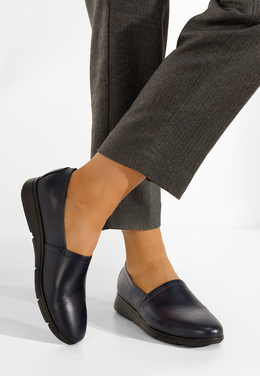 Scarpe basse donna pelle Guilena blu marine