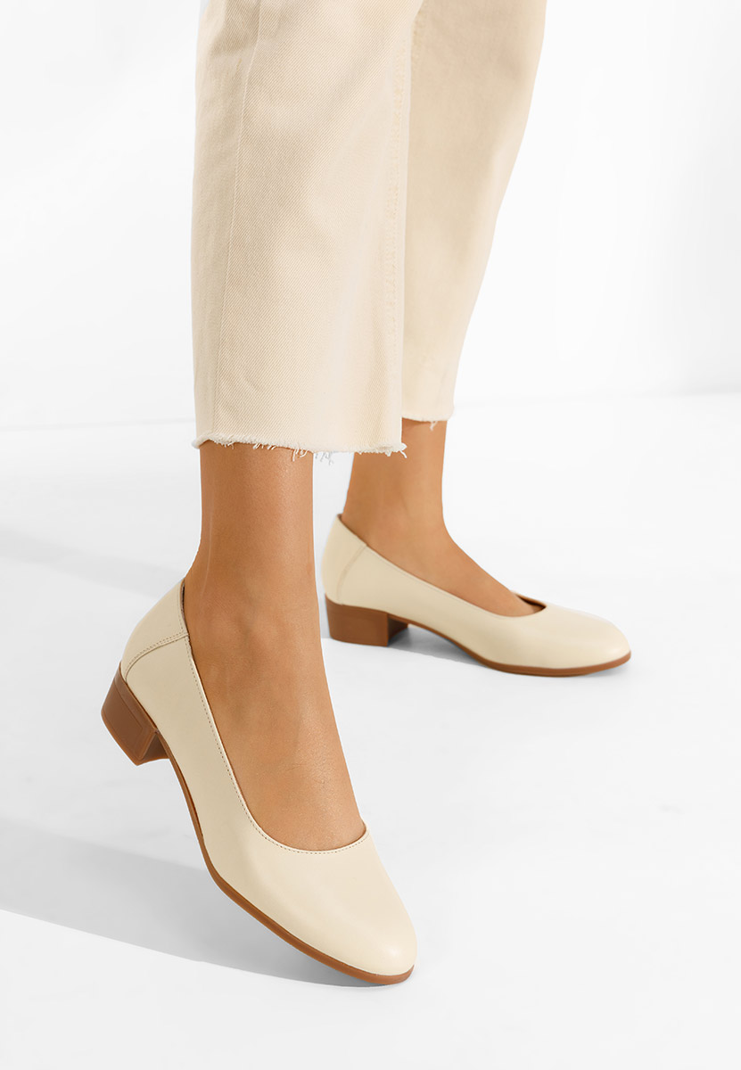 Décolleté pelle beige Montremy