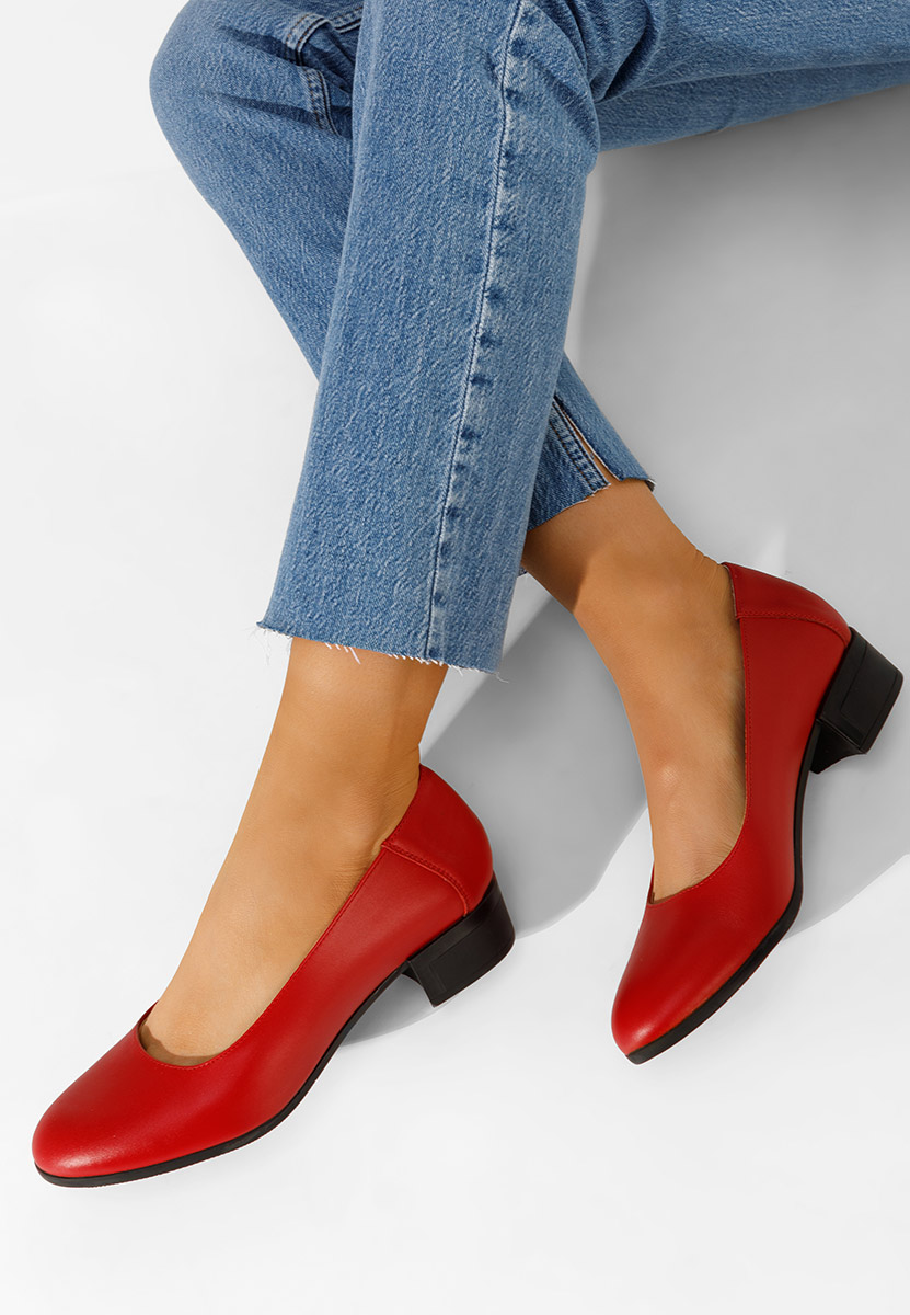 Décolleté pelle rosso Montremy
