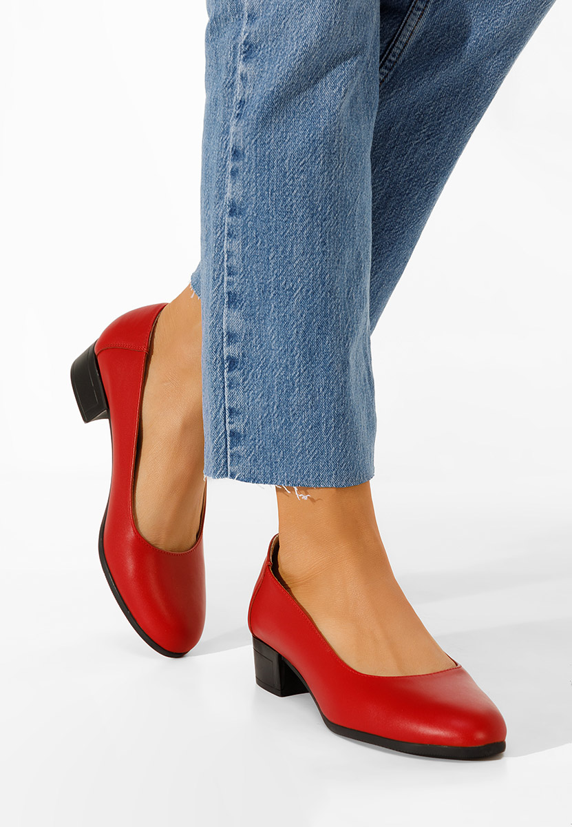 Décolleté pelle rosso Montremy