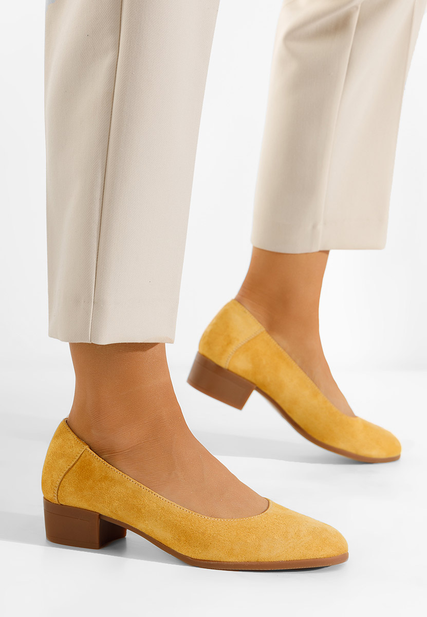 Décolleté tacco basso Montremy V2 gialli