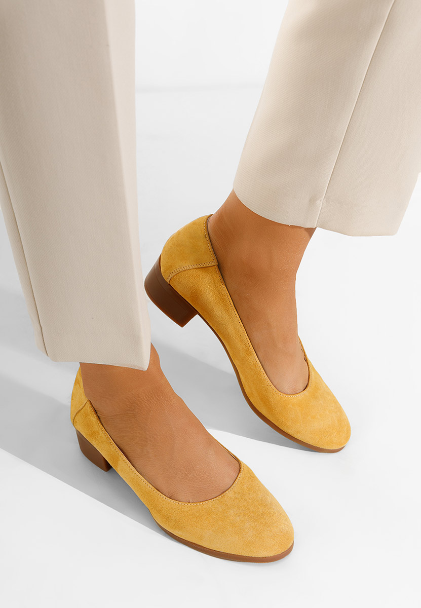 Décolleté tacco basso Montremy V2 gialli