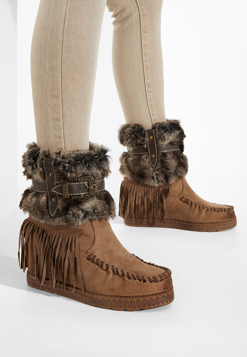 Stivali zeppa interna Marrone Pavia