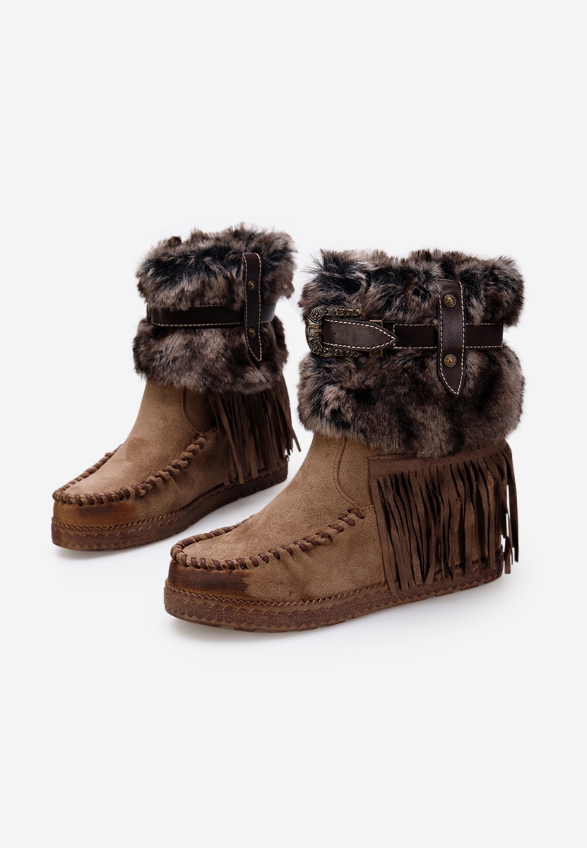 Stivali zeppa interna Marrone Pavia