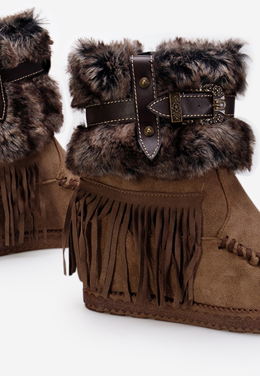 Stivali zeppa interna Marrone Pavia