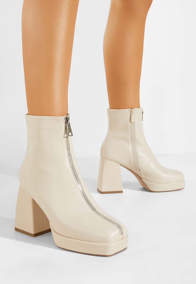 Tronchetti con tacco dama Beige Jauja