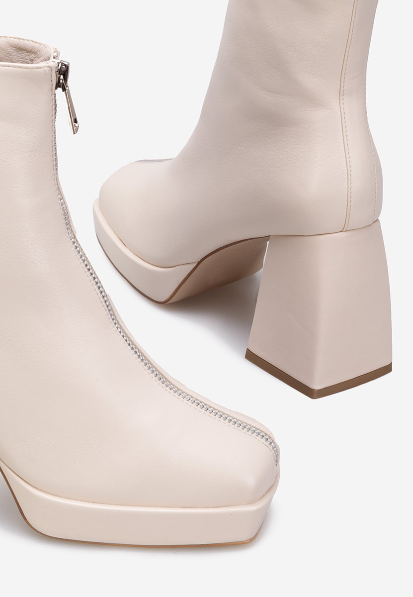 Tronchetti con tacco dama Beige Jauja