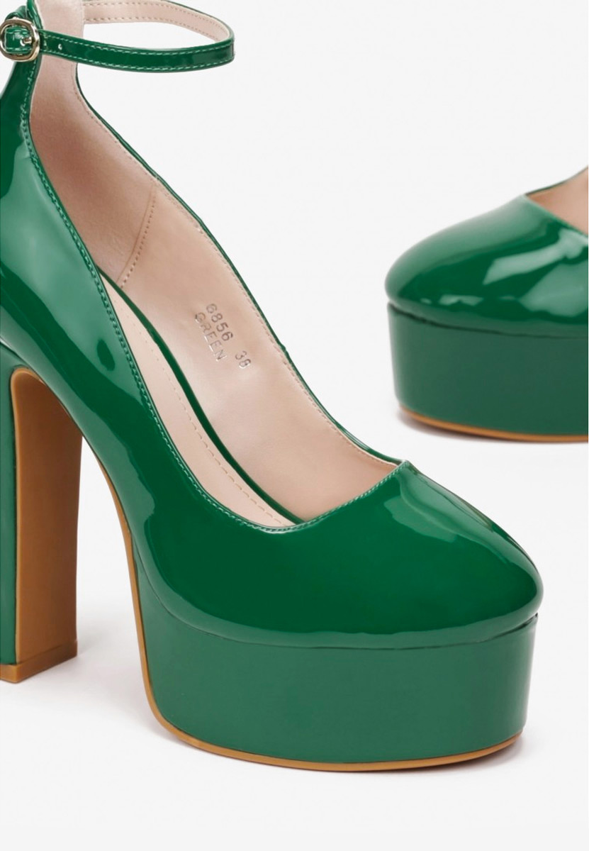 Décolleté tacco largo e plateau Matea V3 verdi