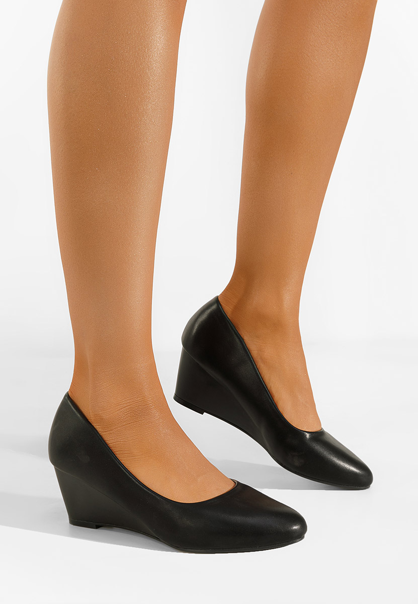 Scarpe con zeppa nero Cutiara