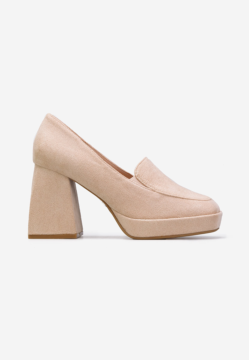 Décolleté tacco largo beige Hoya