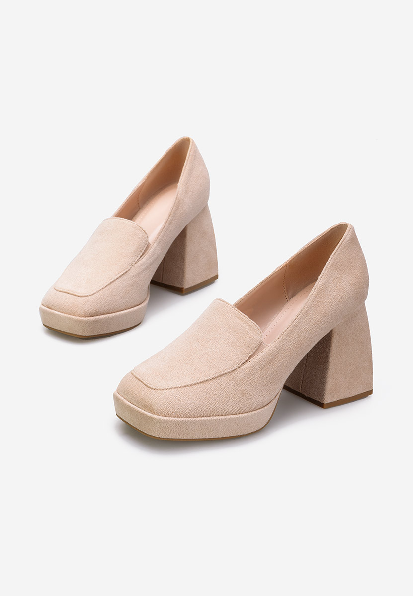 Décolleté tacco largo beige Hoya