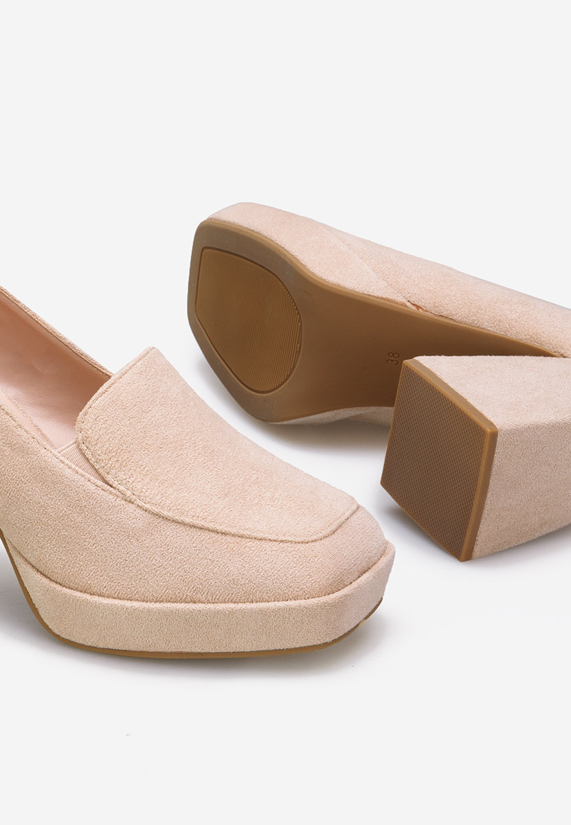 Décolleté tacco largo beige Hoya