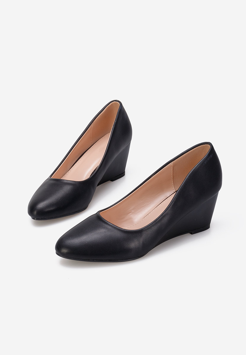 Scarpe con zeppa nero Cutiara