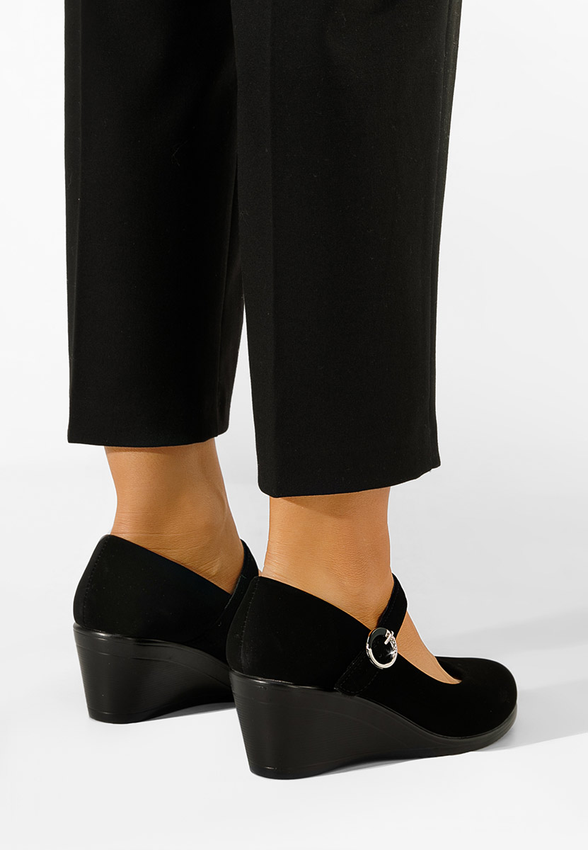 Scarpe con zeppa nero Ildia