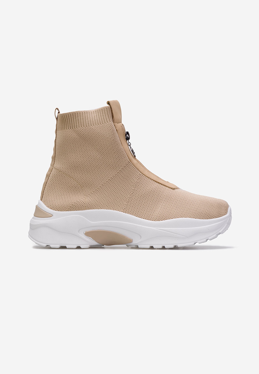 Sneakers donna alte tipo calzino marrone Linara