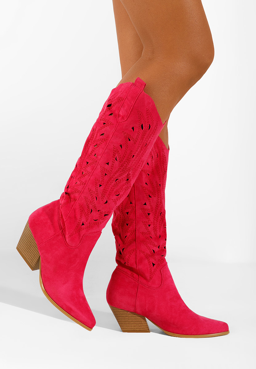 Stivali cowboy donna fucsia Indaia