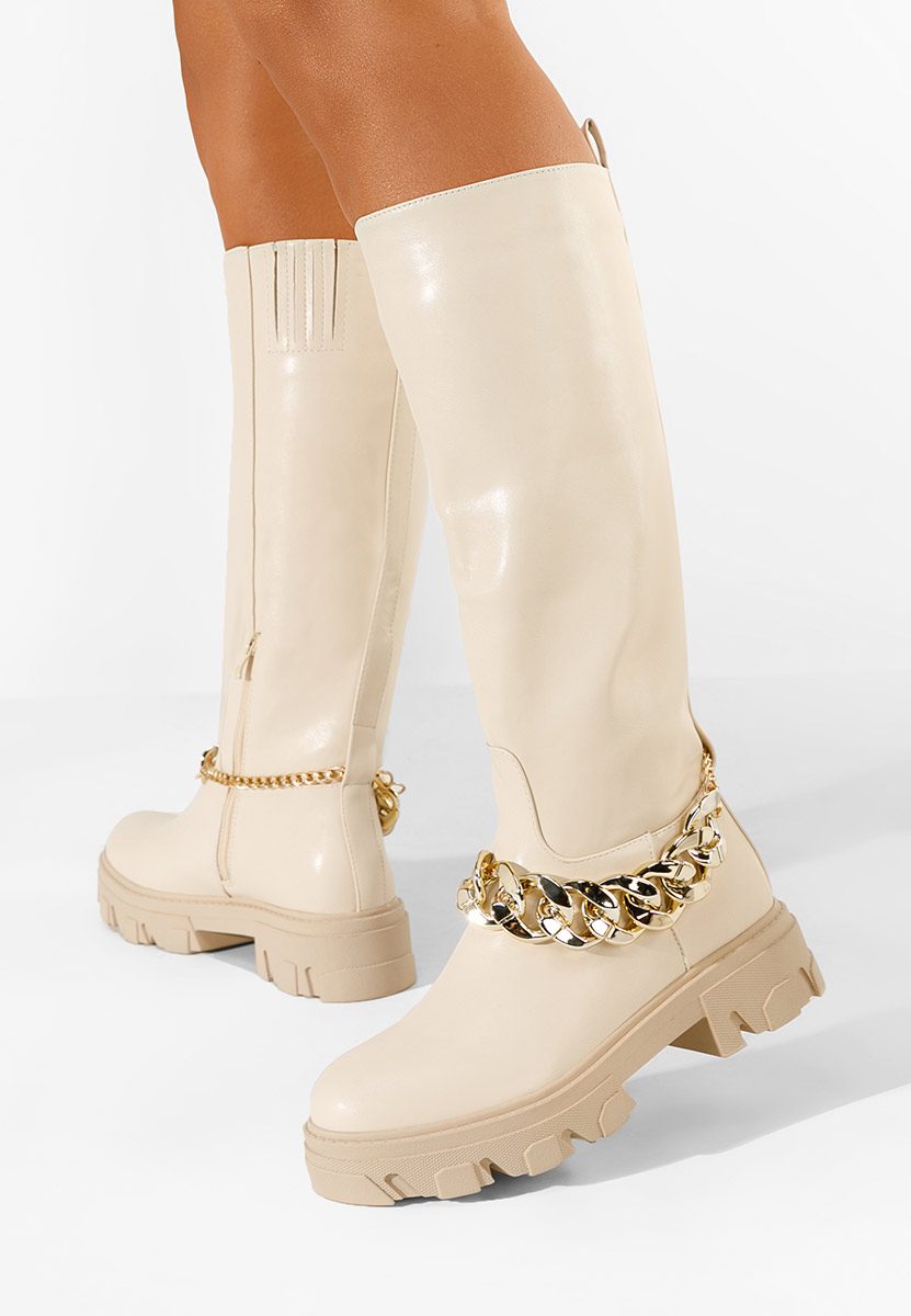 Stivali da donna beige Aliana