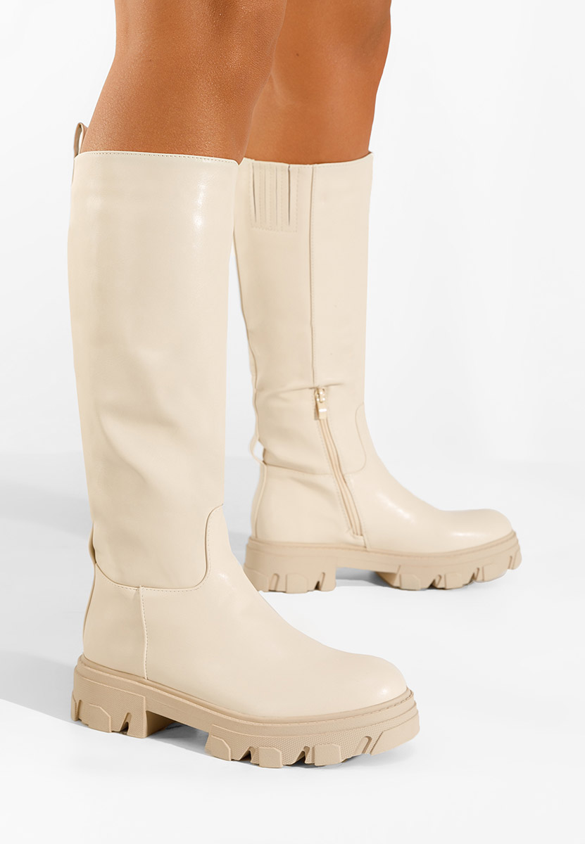 Stivali da donna beige Aliana