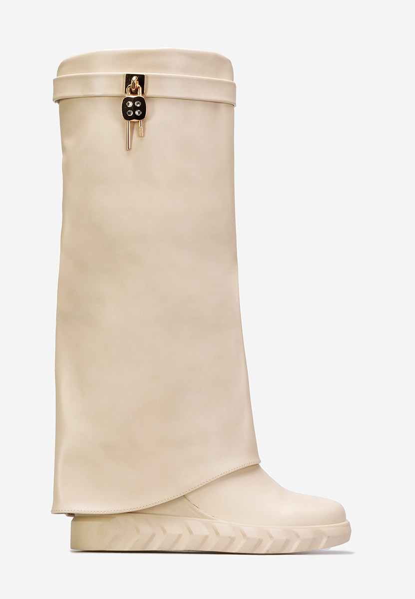 Stivali zeppa interna Beige Ipira