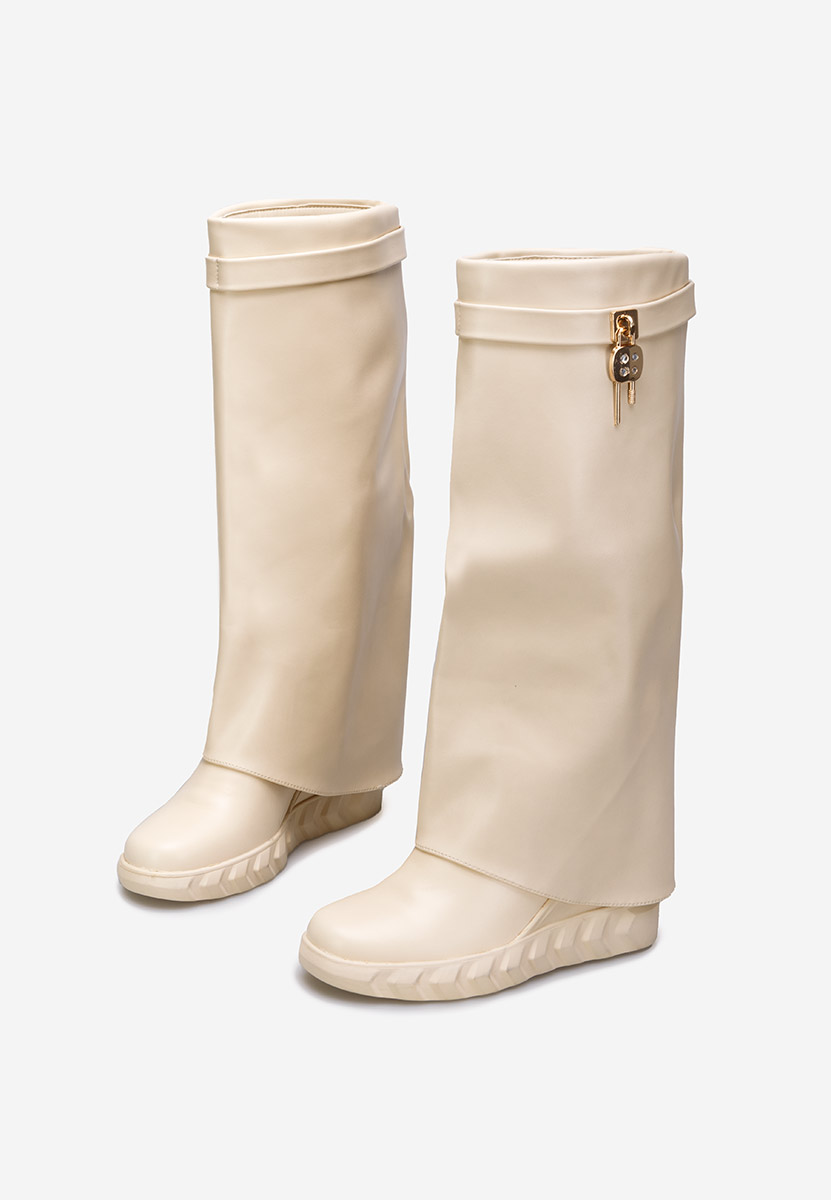 Stivali zeppa interna Beige Ipira