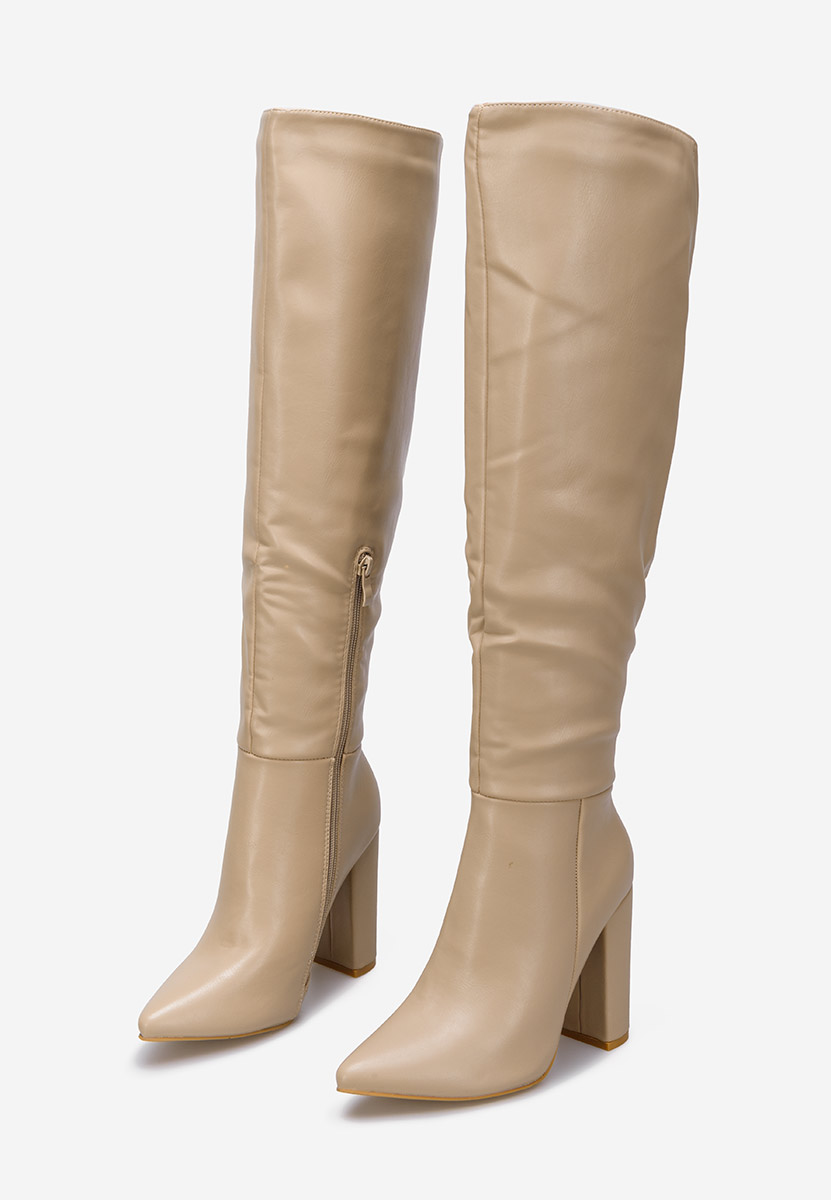 Stivali alti con tacco cachi Cailla