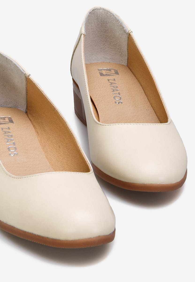 Décolleté pelle beige Montremy