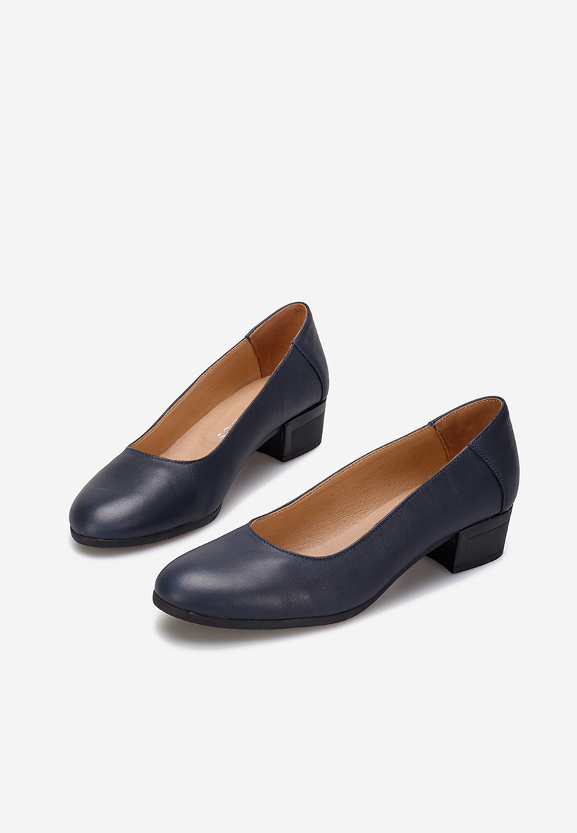 Décolleté pelle Montremy blu marine