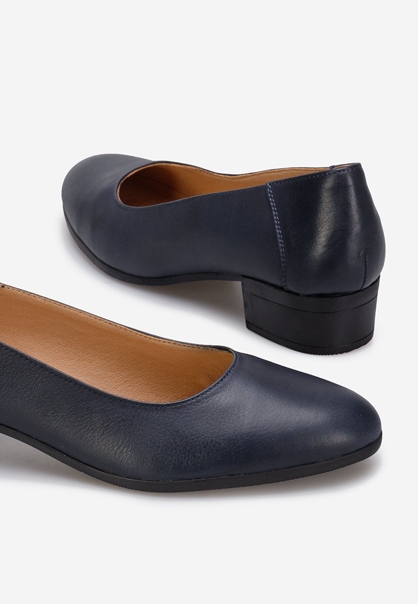 Décolleté pelle Montremy blu marine