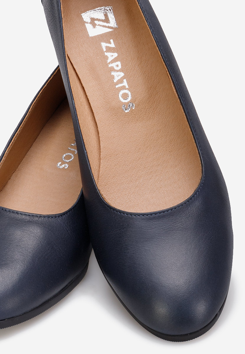 Décolleté pelle Montremy blu marine