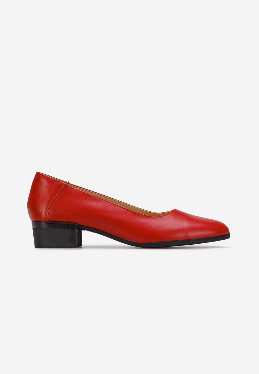 Décolleté pelle rosso Montremy