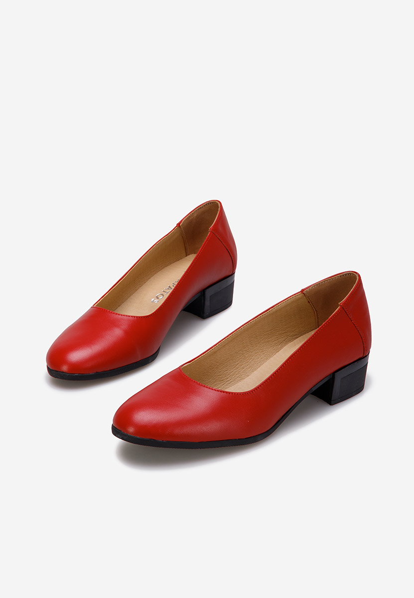 Décolleté pelle rosso Montremy