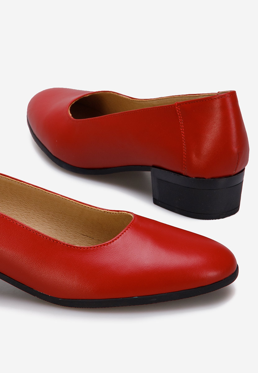 Décolleté pelle rosso Montremy