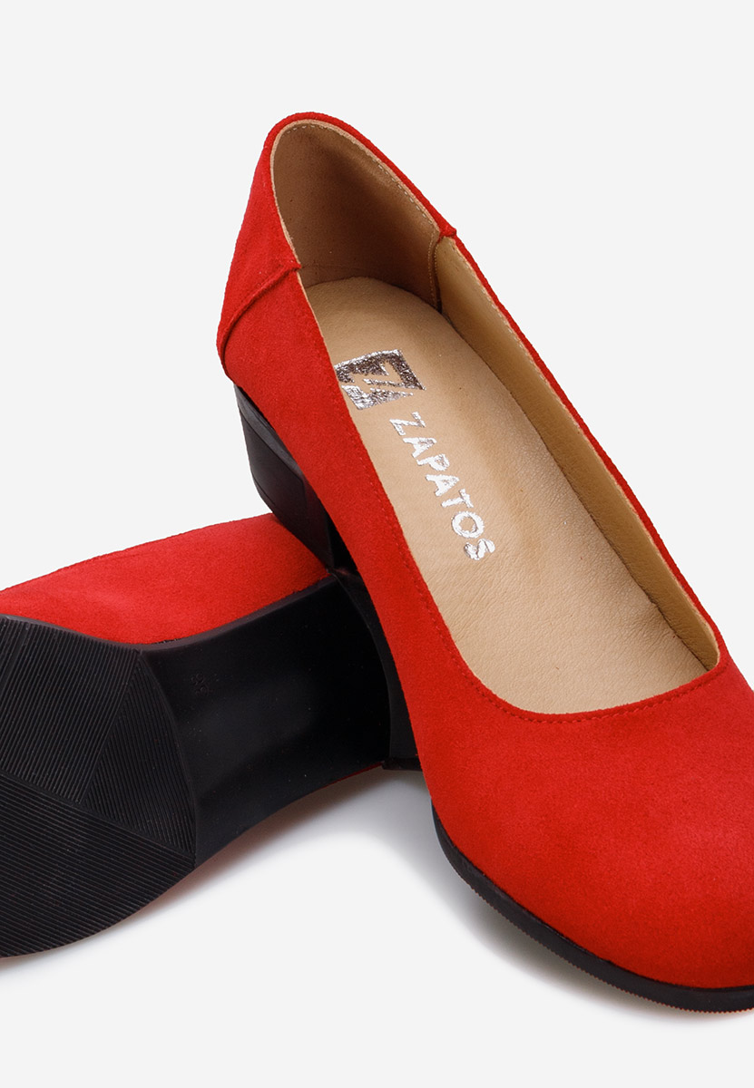 Décolleté pelle rosso Montremy V2